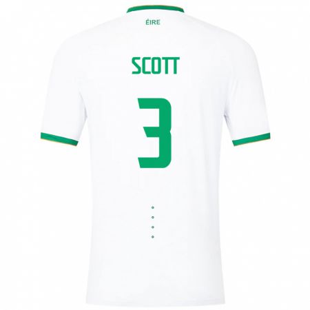 Kandiny Mujer Camiseta Irlanda Harriet Scott #3 Blanco 2ª Equipación 24-26 La Camisa Chile