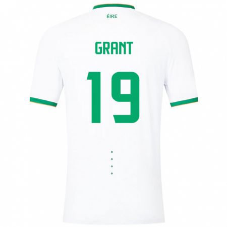 Kandiny Mujer Camiseta Irlanda Ciara Grant #19 Blanco 2ª Equipación 24-26 La Camisa Chile