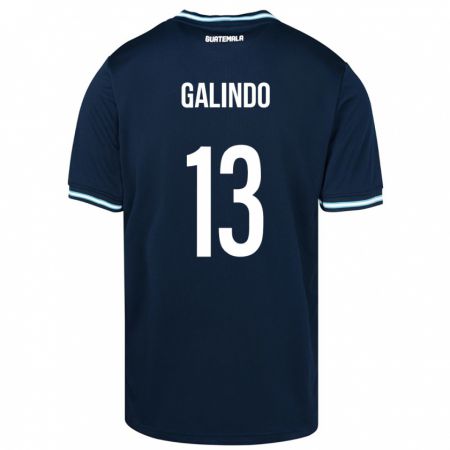Kandiny Mujer Camiseta Guatemala Alejandro Galindo #13 Azul 2ª Equipación 24-26 La Camisa Chile