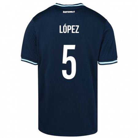 Kandiny Mujer Camiseta Guatemala Jeffery López #5 Azul 2ª Equipación 24-26 La Camisa Chile