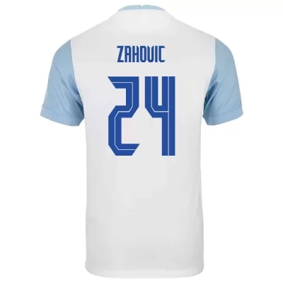 Hombre Selección De Fútbol De Eslovenia Camiseta Luka Zahovic #24 1ª Equipación Blanco 2021 Chile