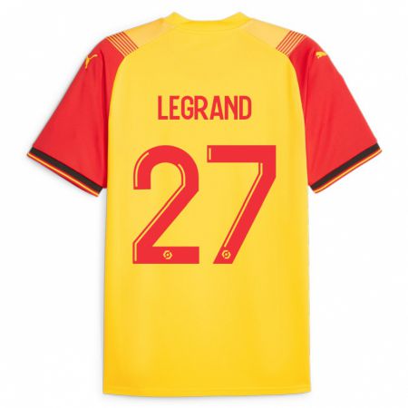 Kandiny Niño Camiseta Bérénice Legrand #27 Amarillo 1ª Equipación 2023/24 La Camisa Chile