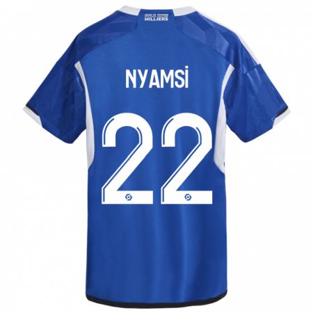 Kandiny Niño Camiseta Gerzino Nyamsi #22 Azul 1ª Equipación 2023/24 La Camisa Chile