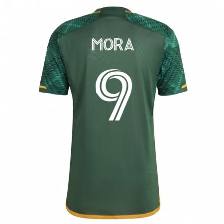 Kandiny Niño Camiseta Felipe Mora #9 Verde 1ª Equipación 2023/24 La Camisa Chile