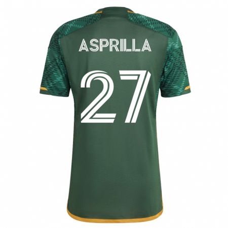 Kandiny Niño Camiseta Dairon Asprilla #27 Verde 1ª Equipación 2023/24 La Camisa Chile