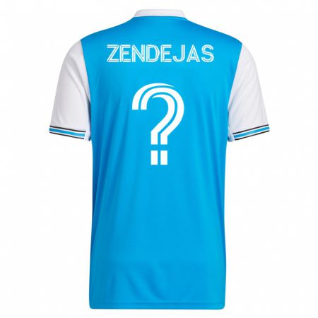 Kandiny Niño Camiseta Adrián Zendejas #0 Azul 1ª Equipación 2023/24 La Camisa Chile