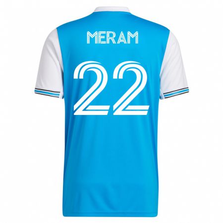 Kandiny Niño Camiseta Justin Meram #22 Azul 1ª Equipación 2023/24 La Camisa Chile