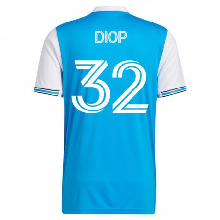 Kandiny Niño Camiseta Hamady Diop #32 Azul 1ª Equipación 2023/24 La Camisa Chile
