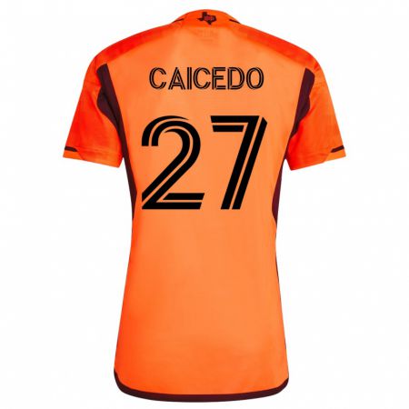 Kandiny Niño Camiseta Luis Caicedo #27 Naranja 1ª Equipación 2023/24 La Camisa Chile