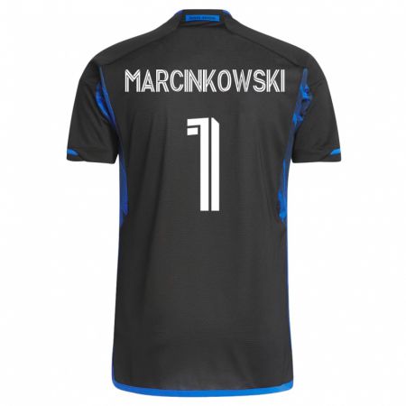 Kandiny Niño Camiseta Jt Marcinkowski #1 Azul Negro 1ª Equipación 2023/24 La Camisa Chile