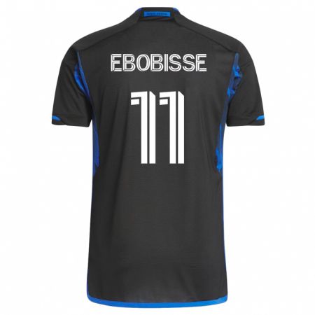 Kandiny Niño Camiseta Jeremy Ebobisse #11 Azul Negro 1ª Equipación 2023/24 La Camisa Chile