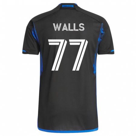 Kandiny Niño Camiseta Casey Walls #77 Azul Negro 1ª Equipación 2023/24 La Camisa Chile