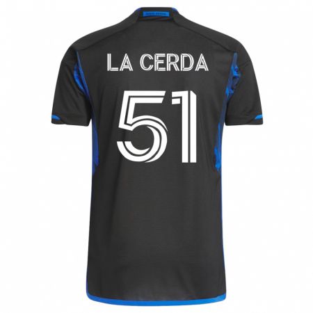 Kandiny Niño Camiseta Eric De La Cerda #51 Azul Negro 1ª Equipación 2023/24 La Camisa Chile