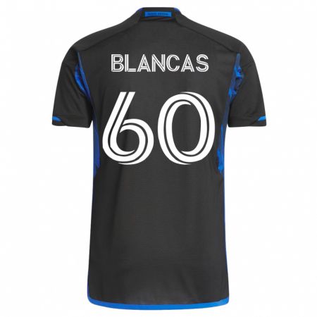 Kandiny Niño Camiseta Eduardo Blancas #60 Azul Negro 1ª Equipación 2023/24 La Camisa Chile