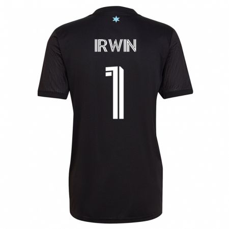 Kandiny Niño Camiseta Clint Irwin #1 Negro 1ª Equipación 2023/24 La Camisa Chile