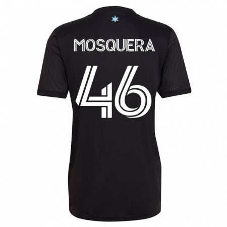 Kandiny Niño Camiseta Juan Camilo Mosquera #46 Negro 1ª Equipación 2023/24 La Camisa Chile