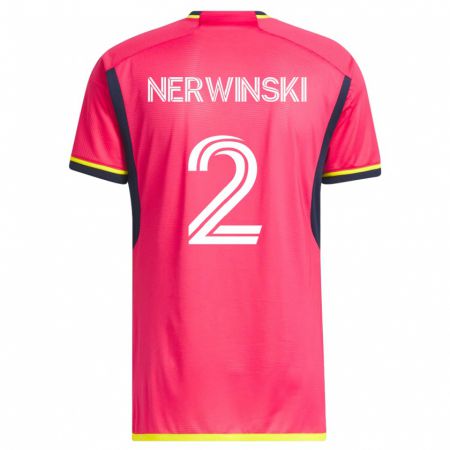 Kandiny Niño Camiseta Jake Nerwinski #2 Rosa 1ª Equipación 2023/24 La Camisa Chile
