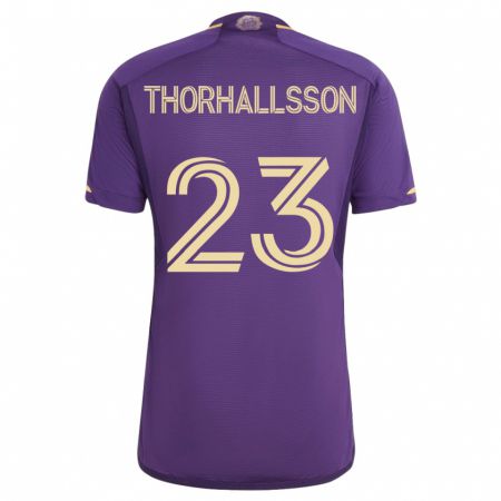 Kandiny Niño Camiseta Dagur Dan Thórhallsson #23 Violeta 1ª Equipación 2023/24 La Camisa Chile