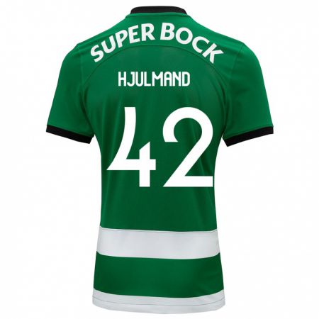 Kandiny Niño Camiseta Morten Hjulmand #42 Verde 1ª Equipación 2023/24 La Camisa Chile