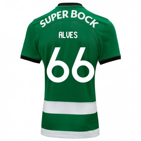 Kandiny Niño Camiseta Miguel Alves #66 Verde 1ª Equipación 2023/24 La Camisa Chile