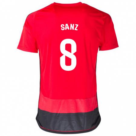 Kandiny Niño Camiseta Álvaro Sanz #8 Negro Rojo 1ª Equipación 2023/24 La Camisa Chile