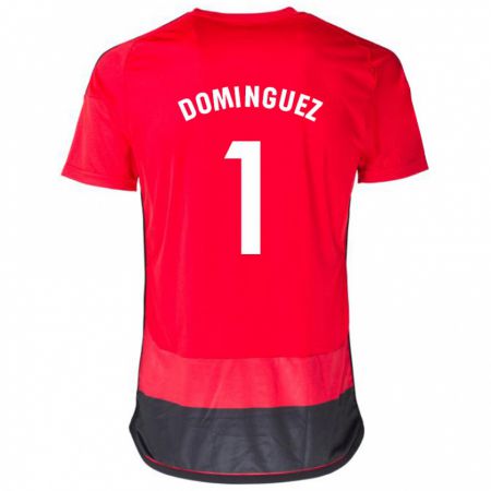 Kandiny Niño Camiseta Iago Domínguez #1 Negro Rojo 1ª Equipación 2023/24 La Camisa Chile