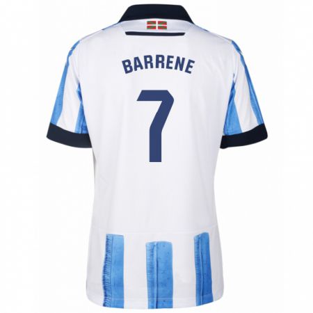 Kandiny Niño Camiseta Ander Barrene #7 Azul Blanco 1ª Equipación 2023/24 La Camisa Chile