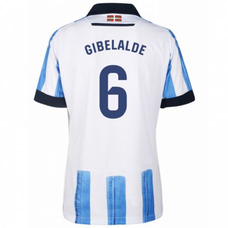 Kandiny Niño Camiseta Manex Gibelalde #6 Azul Blanco 1ª Equipación 2023/24 La Camisa Chile