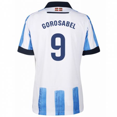 Kandiny Niño Camiseta Jakes Gorosabel #9 Azul Blanco 1ª Equipación 2023/24 La Camisa Chile