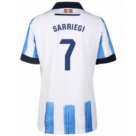 Kandiny Niño Camiseta Amaiur Sarriegi Isasa #7 Azul Blanco 1ª Equipación 2023/24 La Camisa Chile