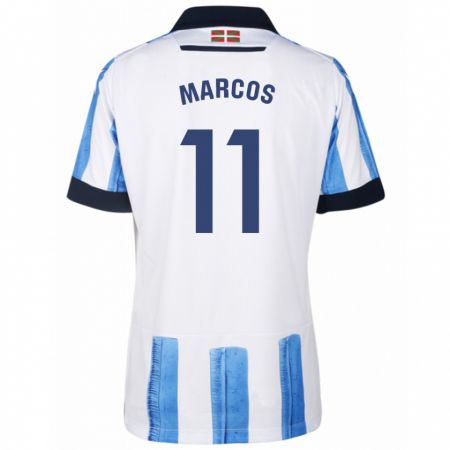 Kandiny Niño Camiseta Cecilia Marcos Nabal #11 Azul Blanco 1ª Equipación 2023/24 La Camisa Chile