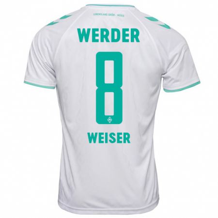 Kandiny Niño Camiseta Mitchell Weiser #8 Blanco 2ª Equipación 2023/24 La Camisa Chile