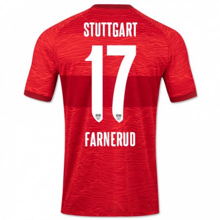 Kandiny Niño Camiseta Colin Farnerud #17 Rojo 2ª Equipación 2023/24 La Camisa Chile