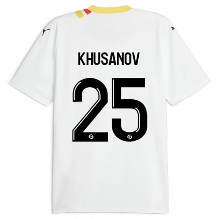 Kandiny Niño Camiseta Abdukodir Khusanov #25 Negro 2ª Equipación 2023/24 La Camisa Chile