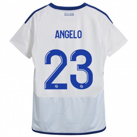 Kandiny Niño Camiseta Ângelo #23 Blanco 2ª Equipación 2023/24 La Camisa Chile