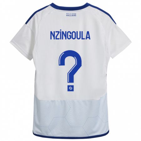 Kandiny Niño Camiseta Rabby Nzingoula #0 Blanco 2ª Equipación 2023/24 La Camisa Chile