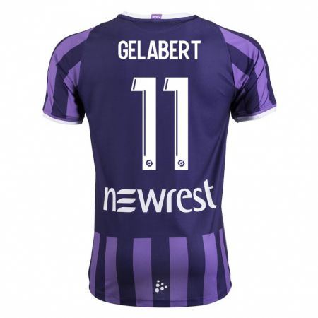 Kandiny Niño Camiseta César Gelabert #11 Morado 2ª Equipación 2023/24 La Camisa Chile