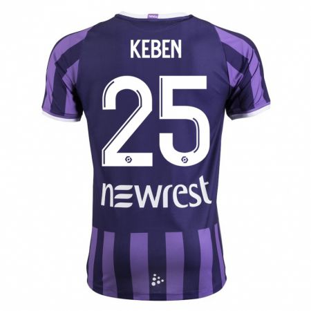 Kandiny Niño Camiseta Kévin Keben #25 Morado 2ª Equipación 2023/24 La Camisa Chile