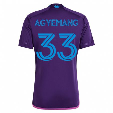 Kandiny Niño Camiseta Patrick Agyemang #33 Violeta 2ª Equipación 2023/24 La Camisa Chile