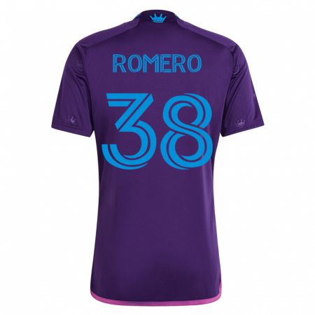 Kandiny Niño Camiseta Brian Romero #38 Violeta 2ª Equipación 2023/24 La Camisa Chile