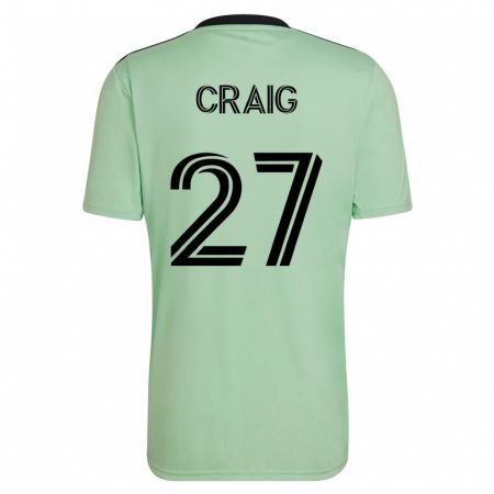 Kandiny Niño Camiseta Brandan Craig #27 Verde Claro 2ª Equipación 2023/24 La Camisa Chile