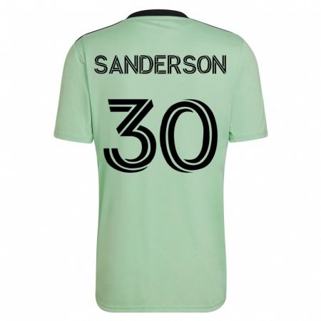 Kandiny Niño Camiseta Spencer Sanderson #30 Verde Claro 2ª Equipación 2023/24 La Camisa Chile