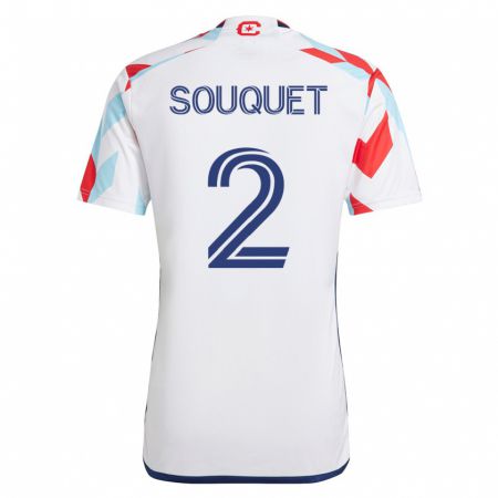 Kandiny Niño Camiseta Arnaud Souquet #2 Blanco Azul 2ª Equipación 2023/24 La Camisa Chile