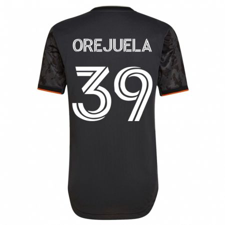 Kandiny Niño Camiseta Jesus Orejuela #39 Negro 2ª Equipación 2023/24 La Camisa Chile