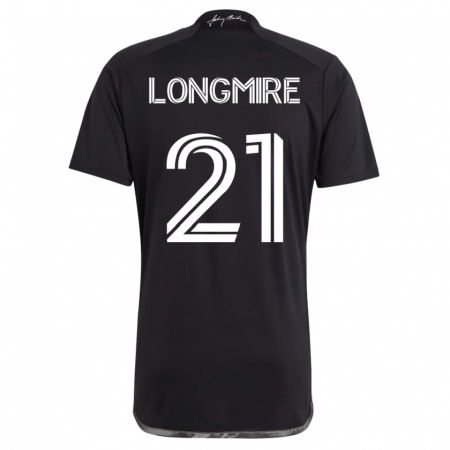 Kandiny Niño Camiseta Ahmed Longmire #21 Negro 2ª Equipación 2023/24 La Camisa Chile