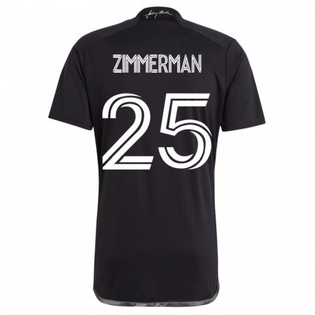 Kandiny Niño Camiseta Walker Zimmerman #25 Negro 2ª Equipación 2023/24 La Camisa Chile