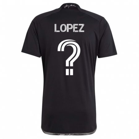 Kandiny Niño Camiseta Alejandro Velazquez-Lopez #0 Negro 2ª Equipación 2023/24 La Camisa Chile