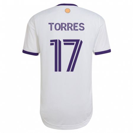 Kandiny Niño Camiseta Facundo Torres #17 Blanco 2ª Equipación 2023/24 La Camisa Chile