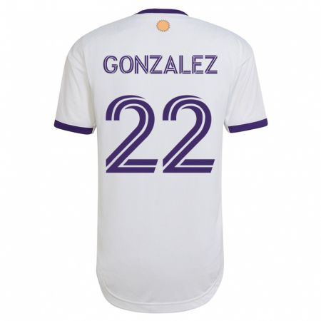 Kandiny Niño Camiseta Gastón González #22 Blanco 2ª Equipación 2023/24 La Camisa Chile