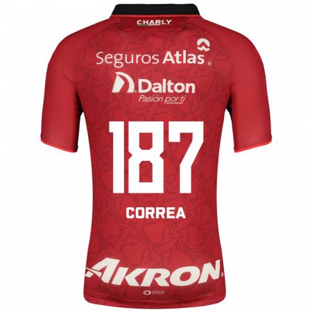 Kandiny Niño Camiseta Leonardo Correa #187 Rojo 2ª Equipación 2023/24 La Camisa Chile